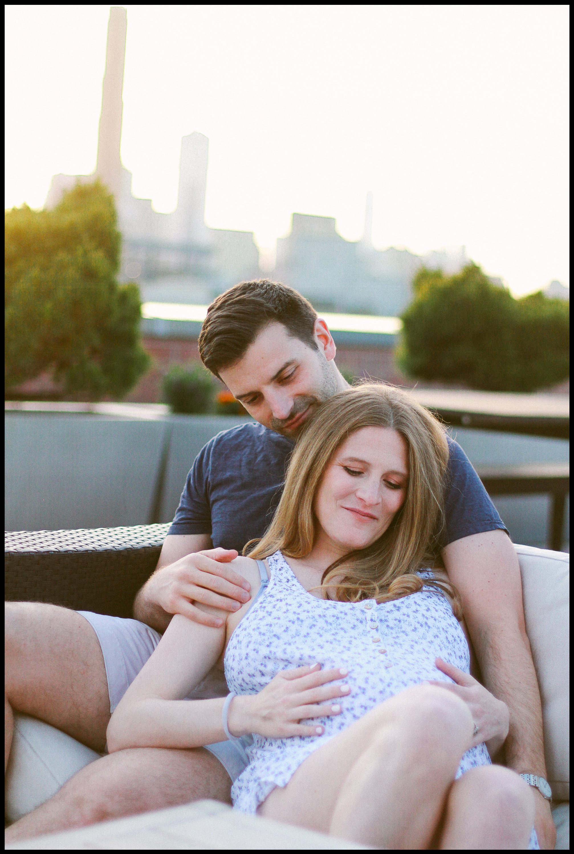 Natural light couple portrait Brooklyn wedding